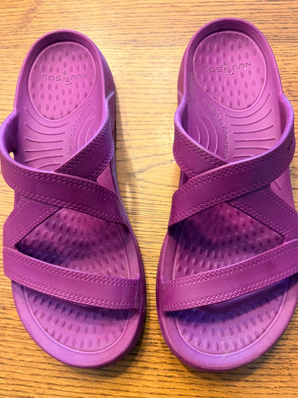 NUU SOL Pink Rose Purple Walkable Comfort Slip-On Sandals